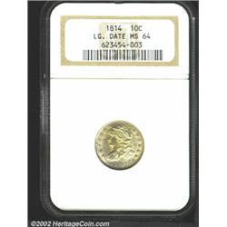 1814 10C Large Date MS64 NGC.