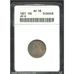 1821 10C Large Date AU58 ANACS.