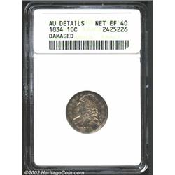 1834 10C Small 4--Damaged--ANACS.