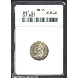 1837 10C AU55 ANACS.