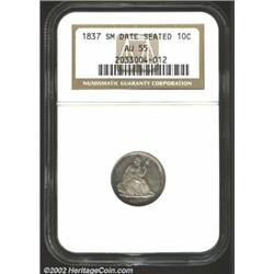 1837 10C No Stars AU55 NGC.
