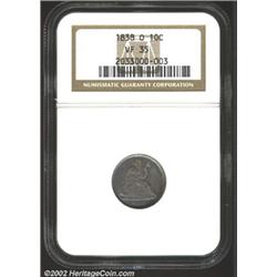 1838-O 10C No Stars VF35 NGC.