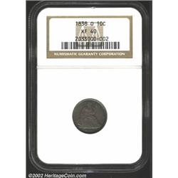 1838-O 10C No Stars XF40 NGC.