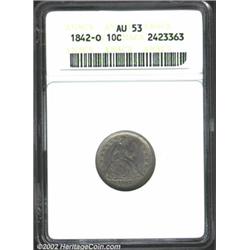 1842-O 10C AU53 ANACS.