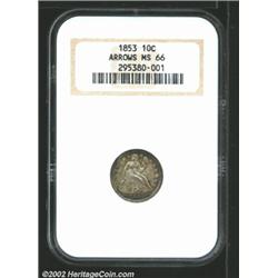 1853 10C Arrows MS66 NGC.