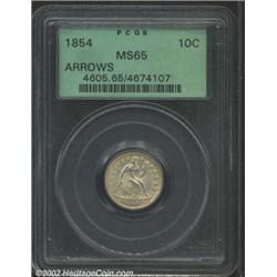 1854 10C Arrows MS65 PCGS.
