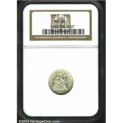 1857 10C MS66 NGC.