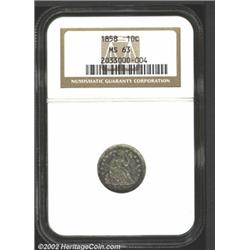 1858 10C MS63 NGC.