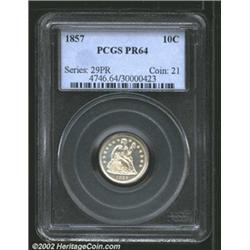 1857 10C PR64 PCGS.