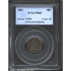 1881 10C PR65 PCGS.