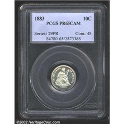 1883 10C PR65 Cameo PCGS.