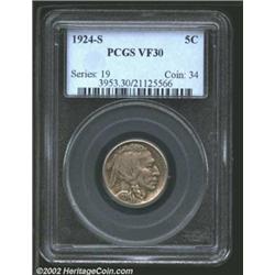 1924-S 5C VF30 PCGS.