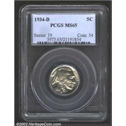 1934-D 5C MS65 PCGS.