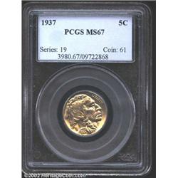1937 5C MS67 PCGS.
