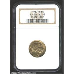 1937-D 5C Three-Legged AU58 NGC.