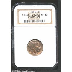 1937-D 5C Three-Legged MS62 NGC.
