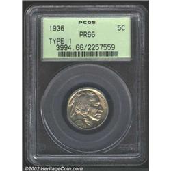 1936 5C Type One--Satin Finish PR66 PCGS.