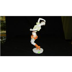 tall rosenthal dancing girl figurine with orange boots, marked L. Fridrich-Gronau cond VG 14" tall
