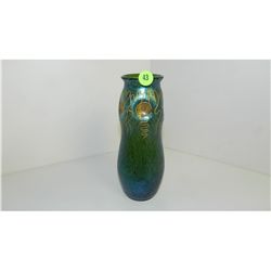 stunning Loetz (unsigned) art glass vase with hand painted decor, and no added jewels, cond VG 8 1/2