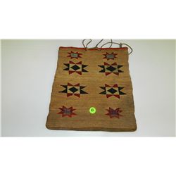 Original Antique Native American Indian Corn husk Bag / Geometric Design /