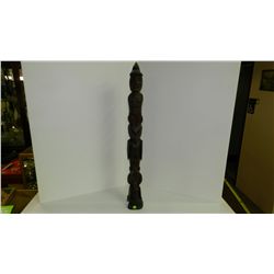 Native American Neah Bay? hand carved and painted totem pole, small piece of label on back, as seen
