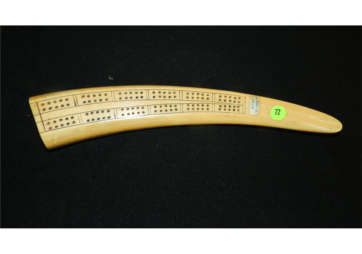 wonderful Native American Indian handmade cribbage board from Ivory