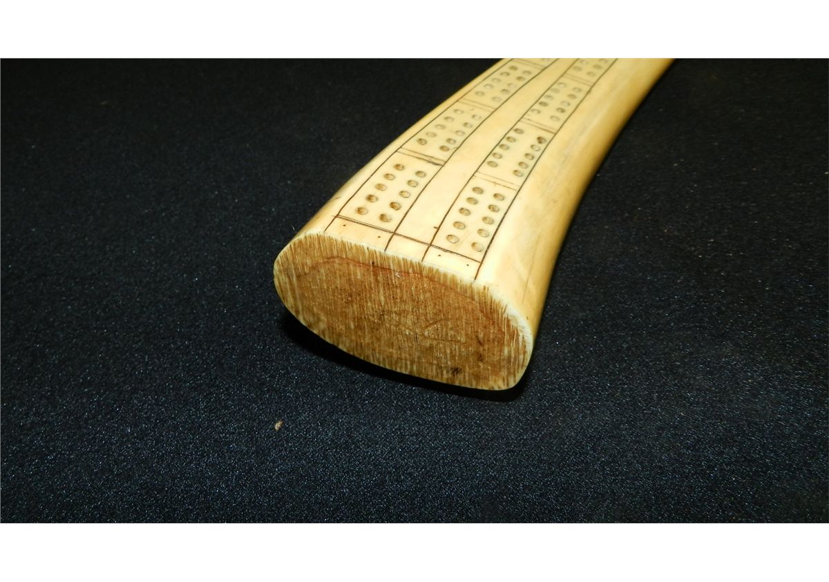 wonderful Native American Indian handmade cribbage board from Ivory