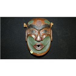 North West Coast Native American Reproduction? Hand Carved Wooden  Man Mask