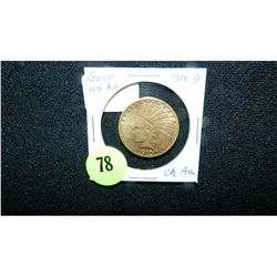 amazing US Indian Head Rare 1910 ten dollar ($10.00) Genuine Vintage Gold Choice AU Coin