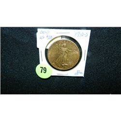 great, US Saint-Gaudens double Eagle 1910-S Twenty-dollar Gold coin BU condition