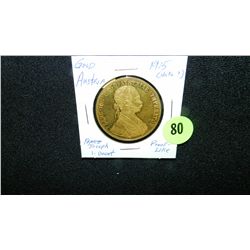 1915 Austrian 1 Ducat Gold Coin proof like cond