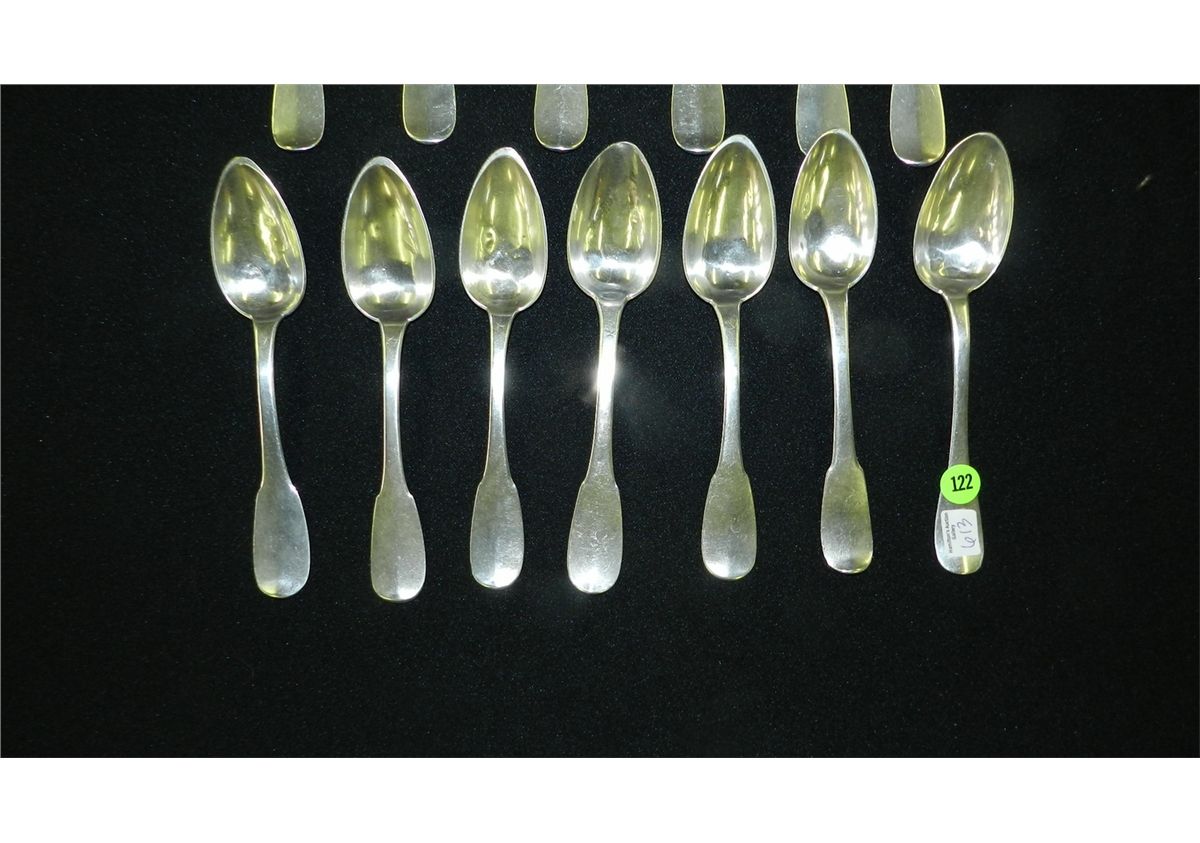 rare 1700's sterling silver flatware with several hallmarks with 7