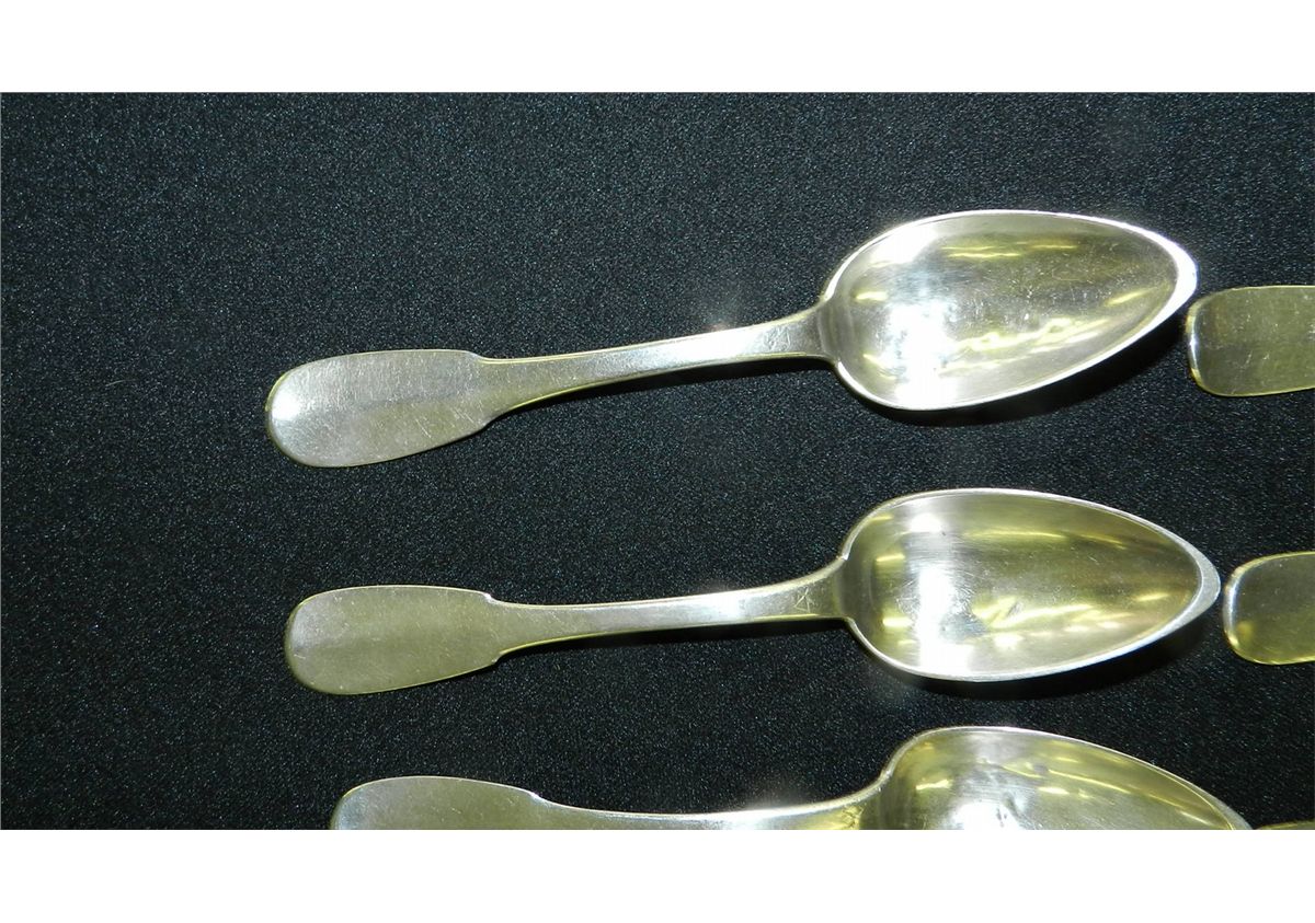 rare 1700's sterling silver flatware with several hallmarks with 7