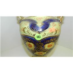 lovely antique England porcelain hand painted vase / urn (no lid) marked stamped on base. cond VG