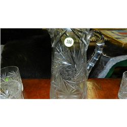 wonderful antique cut crystal water glass set,cond VG