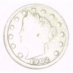 1902 LIBERTY HEAD "V" NICKEL RED BOOK VALUE IS $3.00+ *NICE EARLY VERY GOOD GRADE*!!