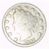 Image 1 : 1907 LIBERTY HEAD "V" NICKEL RED BOOK VALUE IS $3.00+ *NICE EARLY VERY GOOD GRADE*!!