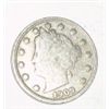 Image 1 : 1909 RARE KEY DATE LIBERTY HEAD "V" NICKEL RED BOOK VALUE IS $10.00+ *NICE EARLY FINE GRADE*!!