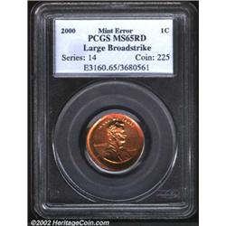 2000 1C Cent--Large Broadstrike--MS65 Red PCGS.