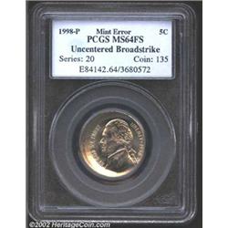 1998-P--Uncentered Broadstrike--MS64 Full Steps PCGS.