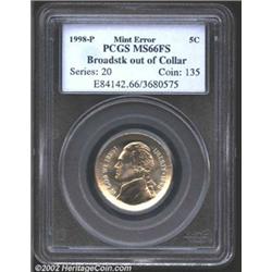 1998-P 5C--Broadstruck Out of Collar--MS66 Full Steps PCGS.