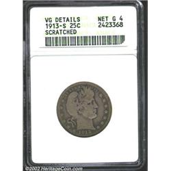 1913-S 25C--Scratched--ANACS, VG Details, Net G4.