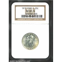 1917 25C Type One MS63 Full Head NGC.