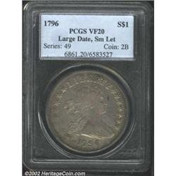 1796 S$1 Large Date, Small Letters VF20 PCGS.