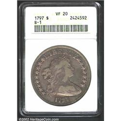 1797 S$1 9x7 Stars, Large Letters VF20 ANACS.
