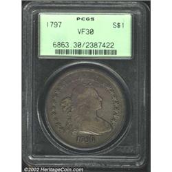 1797 S$1 9x7 Stars, Large Letters VF30 PCGS.