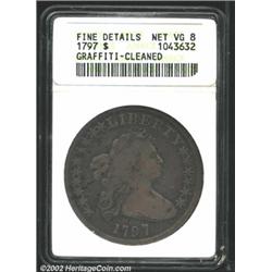 1797 S$1 10x6 Stars--Graffiti, Cleaned--ANACS.