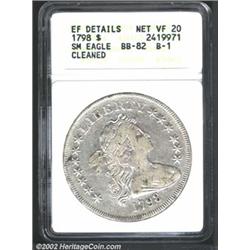 1798 S$1 Small Eagle, 13 Stars--Cleaned--ANACS.
