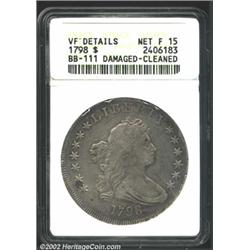1798 S$1 Large Eagle--Damaged, Cleaned--ANACS.