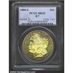 1880-S S$1 8 Over 7 MS65 PCGS.